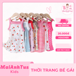 Váy bé gái 2 dây - Váy 2 dây chất tăm lạnh cho bé gái  - Thời trang bé gái MaiAnhTus Kids