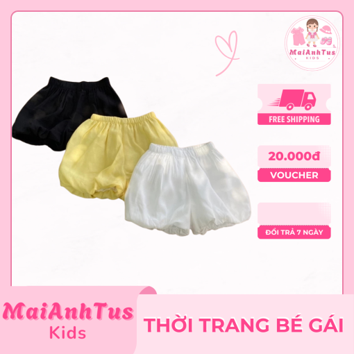 Quần đùi ống bí cho bé gái - Quần đùi dễ thương cho bé gái - Thời trang bé gái MaiAnhTus Kids