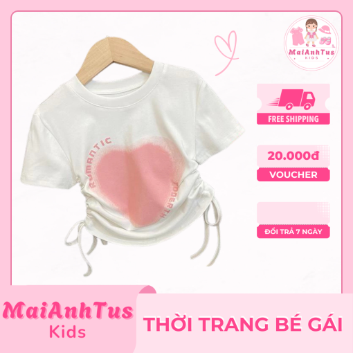 Áo thun bé gái - Áo phông bé gái dáng rút eo xinh - Thời trang bé gái MaiAnhTus Kids - Hình ảnh 2