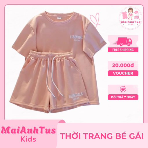 Set bộ quần áo cộc tay cho bé gái - Set bộ quần áo mùa hè cho bé gái - Thời trang bé gái MaiAnhTus Kids - Hình ảnh 2
