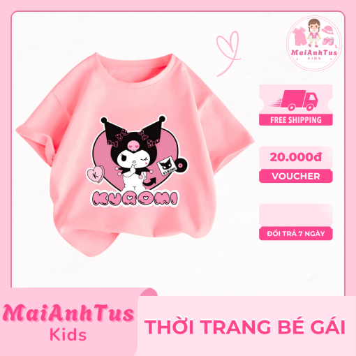 Áo thun cộc tay bé gái - Áo thun cộc tay hình Kuromi cho bé gái - Thời trang bé gái MaiAnhTus Kids - Hình ảnh 2