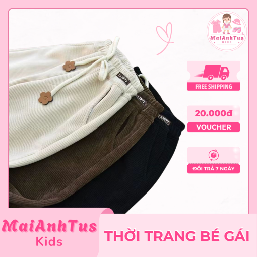 Quần dài ống rộng cho bé gái - Quần ống rộng vải co giãn cho bé gái - Thời trang bé gái MaiAnhTus Kids - Hình ảnh 2