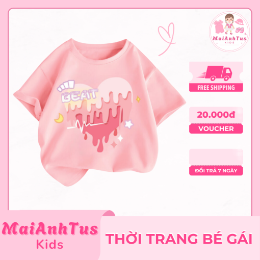 Áo Thun Cho Bé Gái Rất Đẹp Và Xinh Từ 3 - 15 tuổi - Thời trang bé gái MaiAnhTus Kids - Hình ảnh 2