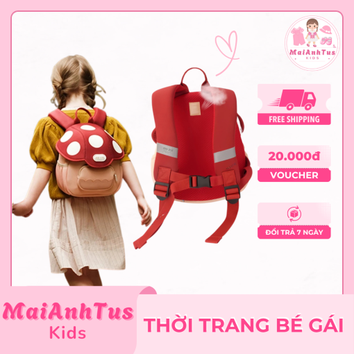 Balo hình cây nấm cho bé gái - Balo đi học cho bé gái - Thời trang bé gái MaiAnhTus Kids - Hình ảnh 6