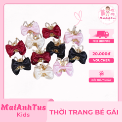 Set 2 chiếc kẹp tóc cho bé gái - Kẹp tóc nơ tai thỏ cho bé gái - Thời trang bé gái MaiAnhTus Kids