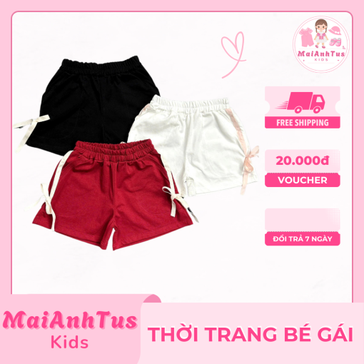 Quần đùi bé gái 2 sọc buộc nơ - Quần đùi siêu xinh cho bé gái - Thời trang MaiAnhTus Kids - Hình ảnh 8