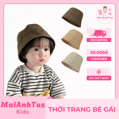 Mũ bucket nón vành cụp cho bé gái - Mũ bucket chất kaki mềm cho bé gái - Thời trang bé gái MaiAnhTus Kids