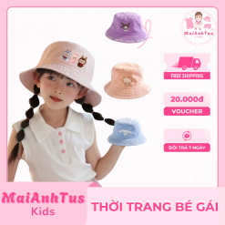 Mũ bucket cho bé gái - Mũ bucket hoạt hình cho bé gái - Thời trang bé gái MaiAnhTus Kids
