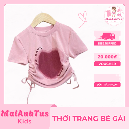 Áo thun bé gái - Áo phông bé gái dáng rút eo xinh - Thời trang bé gái MaiAnhTus Kids - Hình ảnh 3