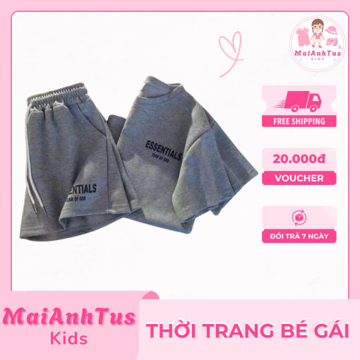 Set bộ quần áo cộc tay cho bé gái - Set bộ quần áo mùa hè cho bé gái - Thời trang bé gái MaiAnhTus Kids - Hình ảnh 3