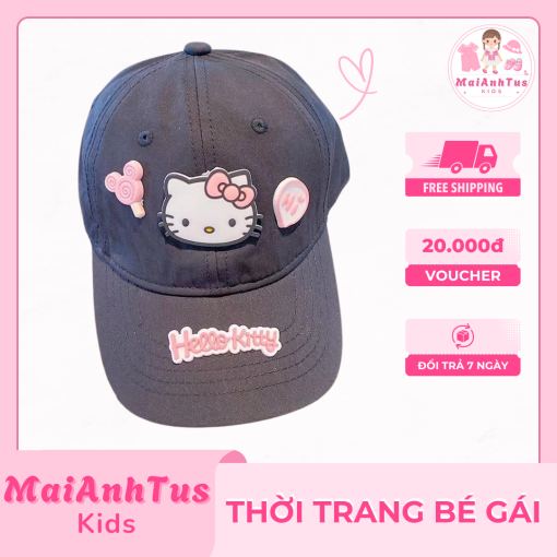 Mũ lưỡi chai cho bé gái - Mũ lưỡi chai hình Hello Kitty cho bé gái - Thời trang bé gái MaiAnhTus Kids - Hình ảnh 3