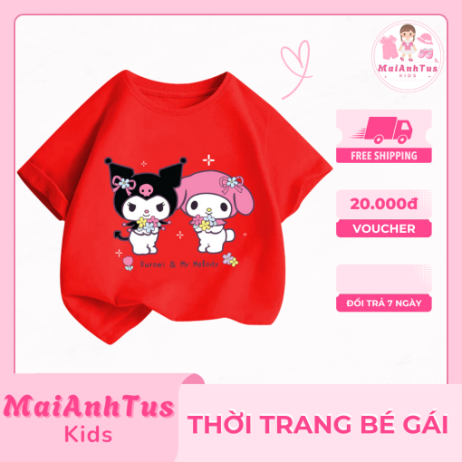 Áo thun cộc tay bé gái - Áo thun cộc tay hình Kuromi cho bé gái - Thời trang bé gái MaiAnhTus Kids - Hình ảnh 3