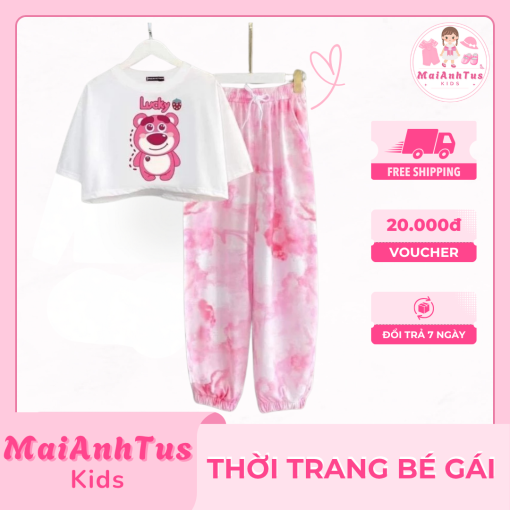 Set bộ croptop cho bé gái - Bộ áo croptop quần dài cho bé gái - Thời trang bé gái MaiAnhTus Kids - Hình ảnh 3