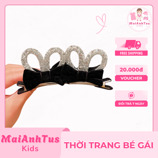 Set 2 chiếc kẹp nhung cho bé gái - Kẹp nhung nơ dễ thương cho bé gái - Thời trang bé gái MaiAnhTus Kids - Hình ảnh 3