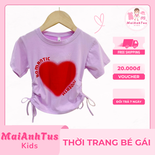 Áo thun bé gái - Áo phông bé gái dáng rút eo xinh - Thời trang bé gái MaiAnhTus Kids - Hình ảnh 4