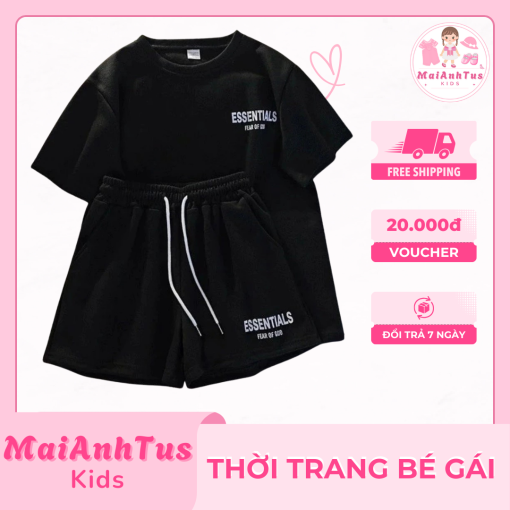 Set bộ quần áo cộc tay cho bé gái - Set bộ quần áo mùa hè cho bé gái - Thời trang bé gái MaiAnhTus Kids - Hình ảnh 4