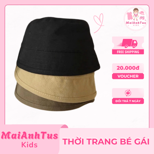Mũ bucket nón vành cụp cho bé gái - Mũ bucket chất kaki mềm cho bé gái - Thời trang bé gái MaiAnhTus Kids - Hình ảnh 3