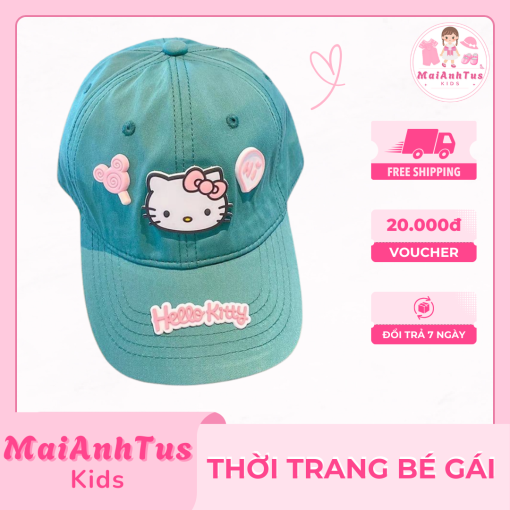 Mũ lưỡi chai cho bé gái - Mũ lưỡi chai hình Hello Kitty cho bé gái - Thời trang bé gái MaiAnhTus Kids - Hình ảnh 4