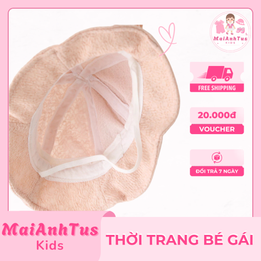 Mũ tai thỏ dễ thương cho bé gái - Mũ phong cách tiểu thư Hàn Quốc cho bé gái - Thời trang bé gái MaiAnhTus Kids - Hình ảnh 4