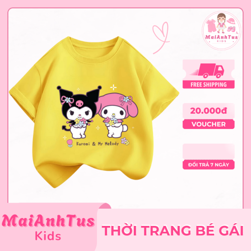 Áo thun cộc tay bé gái - Áo thun cộc tay hình Kuromi cho bé gái - Thời trang bé gái MaiAnhTus Kids - Hình ảnh 4