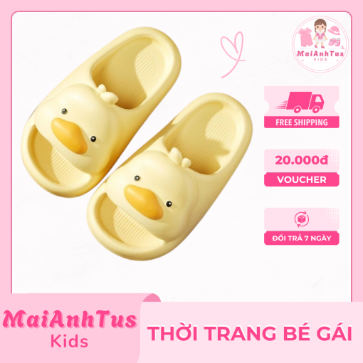 Dép lê đế dày mềm cho bé gái - Dép lê họa tiết vịt vàng cho bé gái - Thời trang bé gái MaiAnhTus Kids - Hình ảnh 4