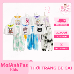 Set bộ croptop cho bé gái - Bộ áo croptop quần dài cho bé gái - Thời trang bé gái MaiAnhTus Kids