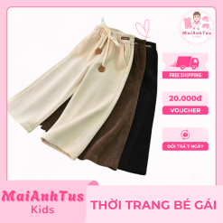 Quần dài ống rộng cho bé gái - Quần ống rộng vải co giãn cho bé gái - Thời trang bé gái MaiAnhTus Kids