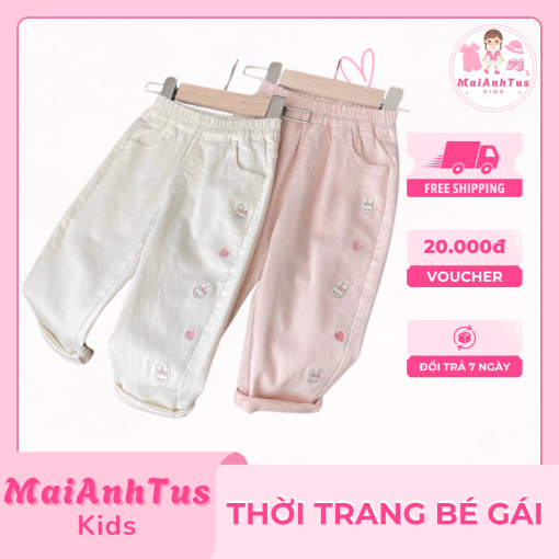 Quần dài thêu trái tim cho bé gái - Quần dài cho bé gái - Thời trang bé gái MaiAnhTus Kids - Hình ảnh 5