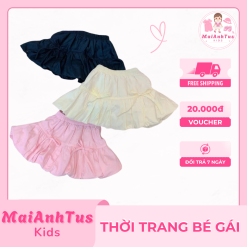 Chân váy bồng cho bé gái - Chân váy vải thô mềm mát cho bé gái - Thời trang bé gái MaiAnhTus Kids