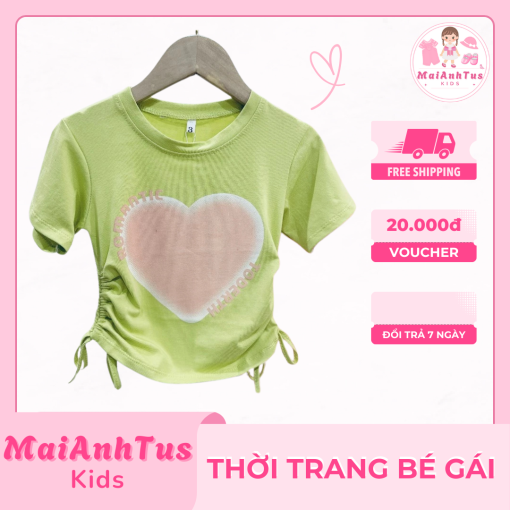 Áo thun bé gái - Áo phông bé gái dáng rút eo xinh - Thời trang bé gái MaiAnhTus Kids - Hình ảnh 5