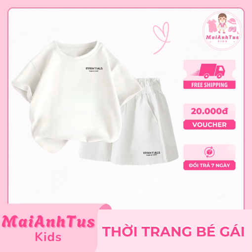 Set bộ quần áo cộc tay cho bé gái - Set bộ quần áo mùa hè cho bé gái - Thời trang bé gái MaiAnhTus Kids - Hình ảnh 5