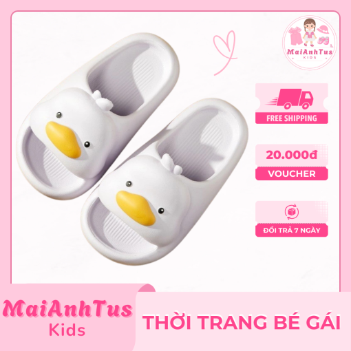 Dép lê đế dày mềm cho bé gái - Dép lê họa tiết vịt vàng cho bé gái - Thời trang bé gái MaiAnhTus Kids - Hình ảnh 5