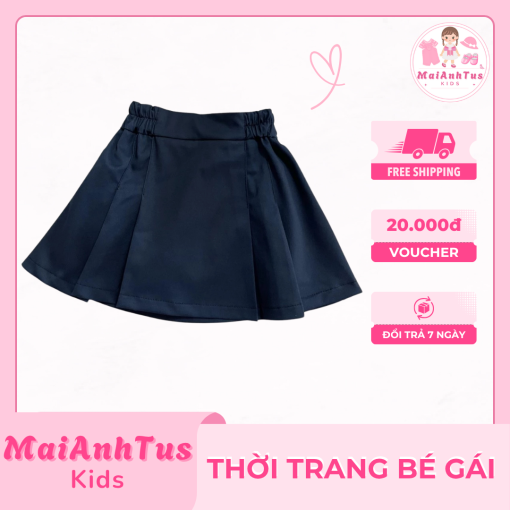 Chân váy xếp ly cho bé gái - Chân váy chất kaki cotton mềm mát cho bé gái - Thời trang bé gái MaiAnhTus Kids - Hình ảnh 5