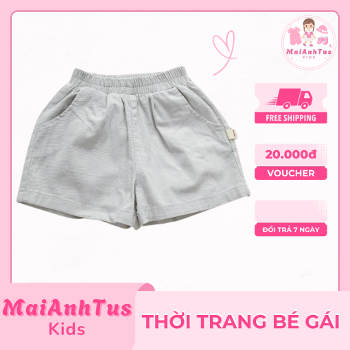 Quần đùi có túi cho bé gái - Quần đùi chất liệu kaki mềm cho bé gái - Thời trang bé gái MaiAnhTus Kids - Hình ảnh 6