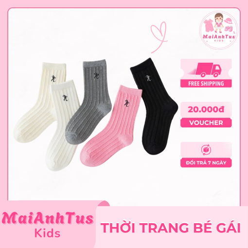 Set 5 đổi tất cho bé gái - Tất cotton thoáng khí cho bé gái - Thời trang bé gái MaiAnhTus Kids - Hình ảnh 8