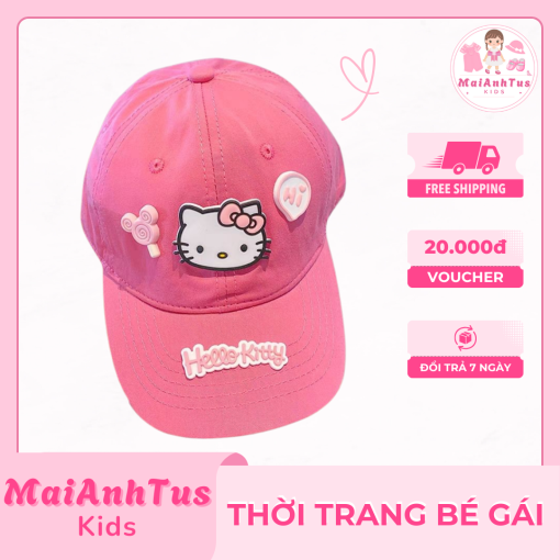 Mũ lưỡi chai cho bé gái - Mũ lưỡi chai hình Hello Kitty cho bé gái - Thời trang bé gái MaiAnhTus Kids - Hình ảnh 6