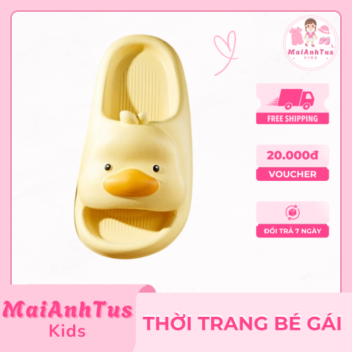 Dép lê đế dày mềm cho bé gái - Dép lê họa tiết vịt vàng cho bé gái - Thời trang bé gái MaiAnhTus Kids - Hình ảnh 6