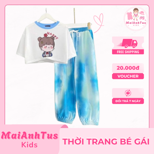 Set bộ croptop cho bé gái - Bộ áo croptop quần dài cho bé gái - Thời trang bé gái MaiAnhTus Kids - Hình ảnh 6