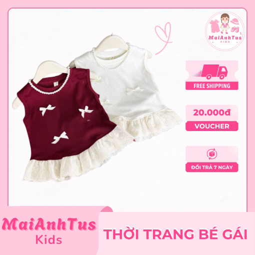 Set bộ áo croptop và quần jeans cho bé gái - Set quần bò suông với croptop cho bé gái - Thời trang bé gái MaiAnhTus Kids - Hình ảnh 5
