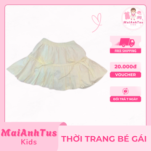 Chân váy bồng cho bé gái - Chân váy vải thô mềm mát cho bé gái - Thời trang bé gái MaiAnhTus Kids - Hình ảnh 6