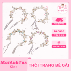Vòng hoa công chúa cho bé gái - Vòng vương miện đeo đầu cho bé gái - Thời trang bé gái MaiAnhTus Kids
