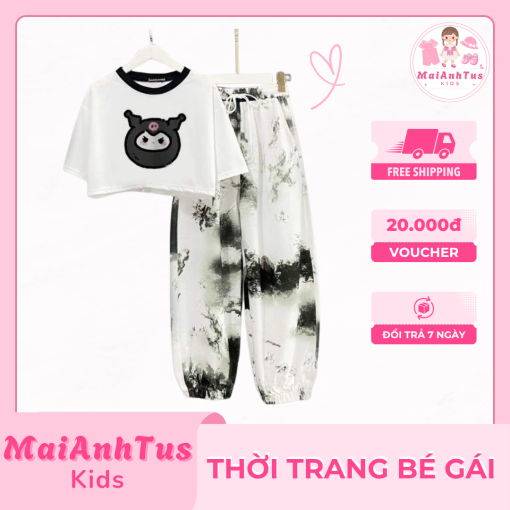 Set bộ croptop cho bé gái - Bộ áo croptop quần dài cho bé gái - Thời trang bé gái MaiAnhTus Kids - Hình ảnh 7
