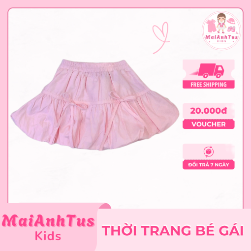 Chân váy bồng cho bé gái - Chân váy vải thô mềm mát cho bé gái - Thời trang bé gái MaiAnhTus Kids - Hình ảnh 7