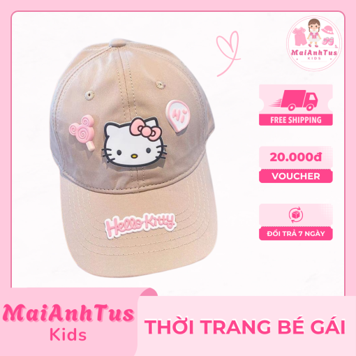 Mũ lưỡi chai cho bé gái - Mũ lưỡi chai hình Hello Kitty cho bé gái - Thời trang bé gái MaiAnhTus Kids - Hình ảnh 7