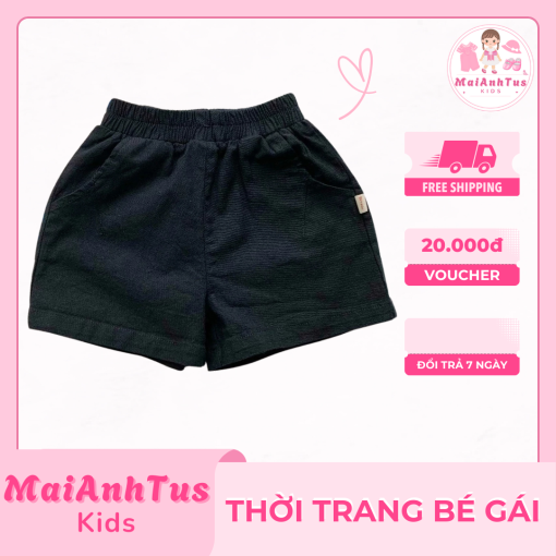 Quần đùi có túi cho bé gái - Quần đùi chất liệu kaki mềm cho bé gái - Thời trang bé gái MaiAnhTus Kids - Hình ảnh 9
