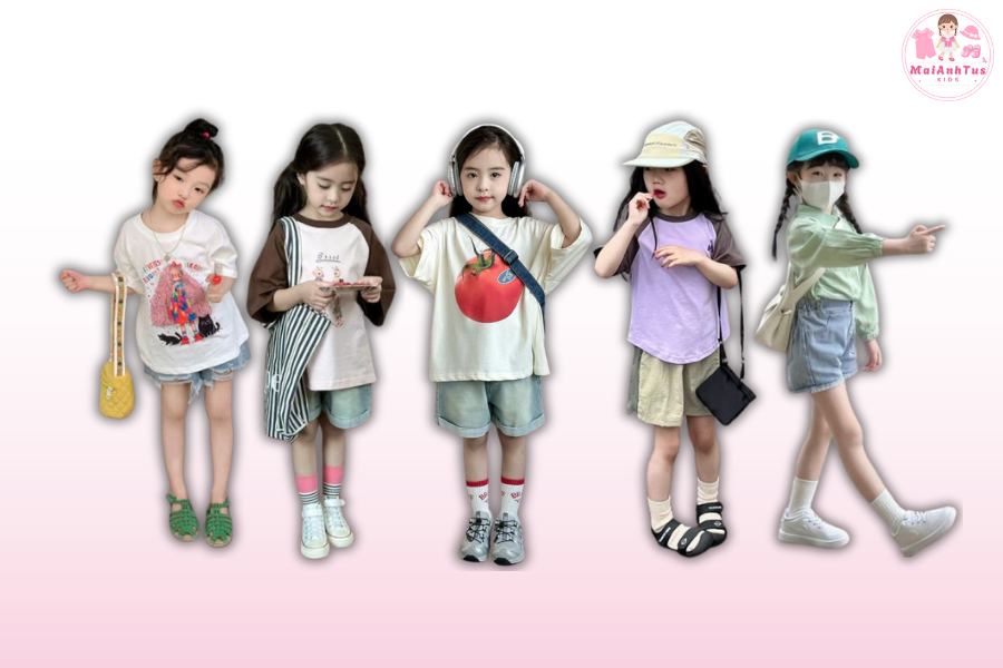Áo thun + Quần short – Năng động và mát mẻ