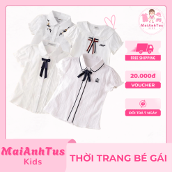 Áo sơ mi ngắn tay cho bé gái - Áo sơ mi phong cách mới cho bé gái - Thời trang bé gái MaiAnhTus Kids
