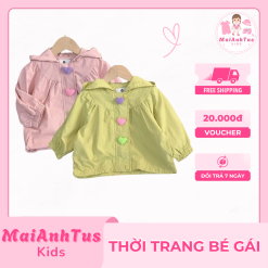 Áo khoác xuân thu phong cách mới cho bé gái - Áo khoác có mũ cho bé gái - Thời trang bé gái MaiAnhTus Kids