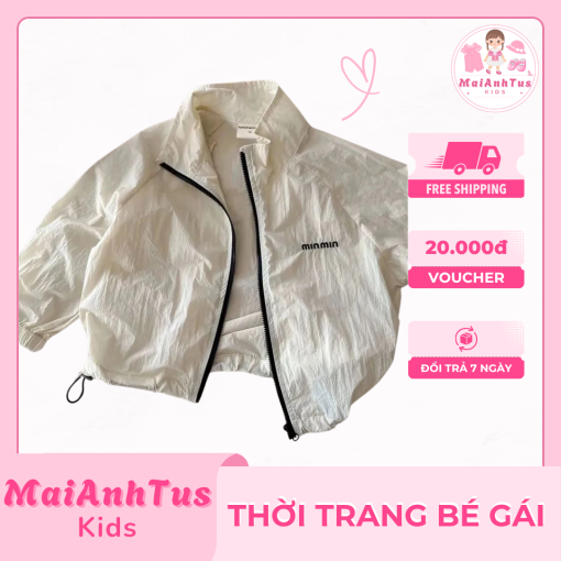 Áo khoác dài tay cho bé gái - Áo khoác màu trơn cho bé gái - Thời trang bé gái MaiAnhTus Kids