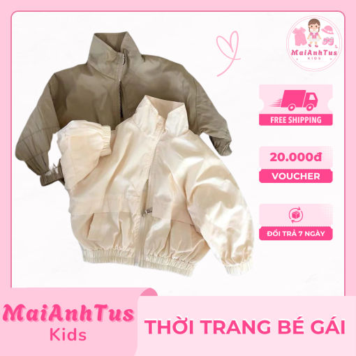 Áo khoác gió phong cách Hàn Quốc cho bé gái - Áo khoác gió 2 lớp cho bé gái - Thời trang bé gái MaiAnhTus Kids - Hình ảnh 6